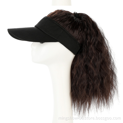 wholesale Baseball Cap with Synthetic Natural Wavy Hair Extensions Women Wig Adjustable Hats women wig baseball hat